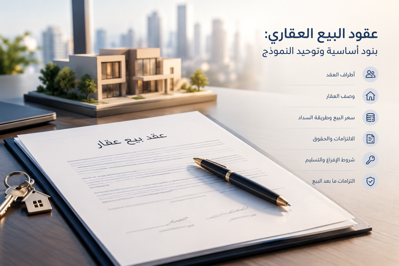 عقود البيع العقاري: بنود أساسية وتوحيد النموذج